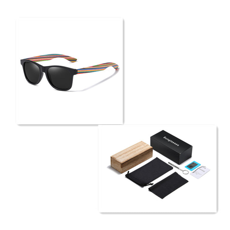 No Rice Nail Sand Black Color Wood Eco-friendly Polarized Sunglasses