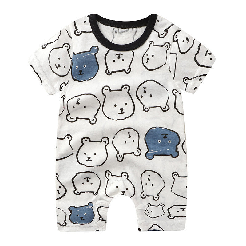 Baby Jumpsuit Purified Cotton Thin Short Sleeve Newborn Rompers - BabynBeauty