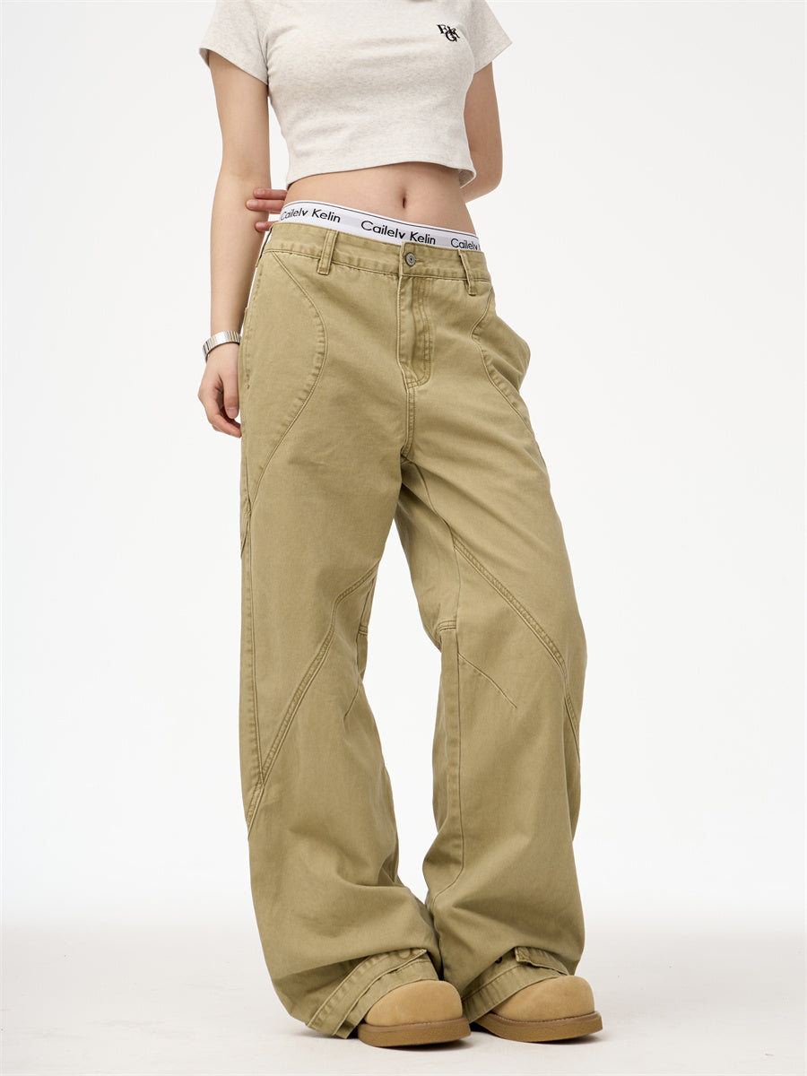 Paratrooper Washed Distressed Straight Deconstructed Vibe Casual Jeans