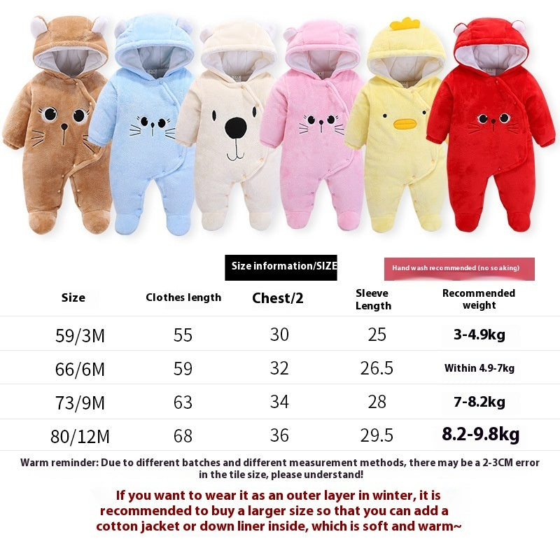 Baby Thickened Warm Jumpsuit Newborn Rompers