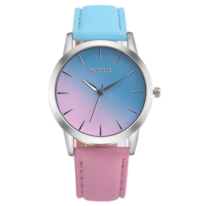 Fashion Casual Retro Rainbow Design Watch Women Analog Quartz Wristwatches Clock Elegant Lady Wristwatch Woman Time