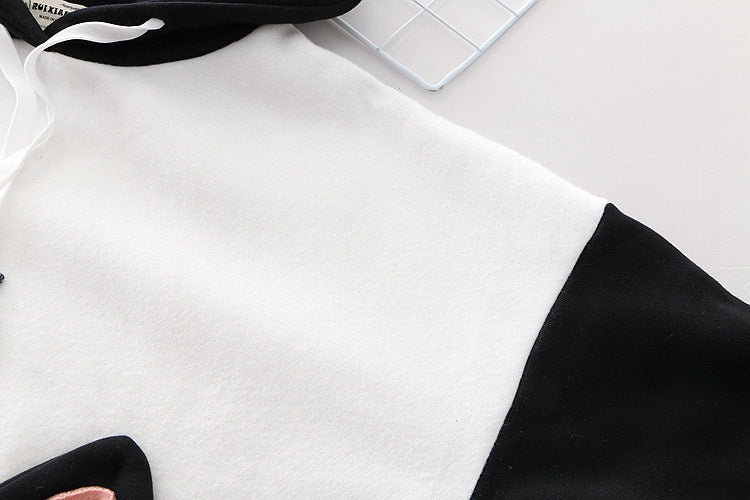 All-match Cartoon Sweater Printed Thin Velvet New Hoodie