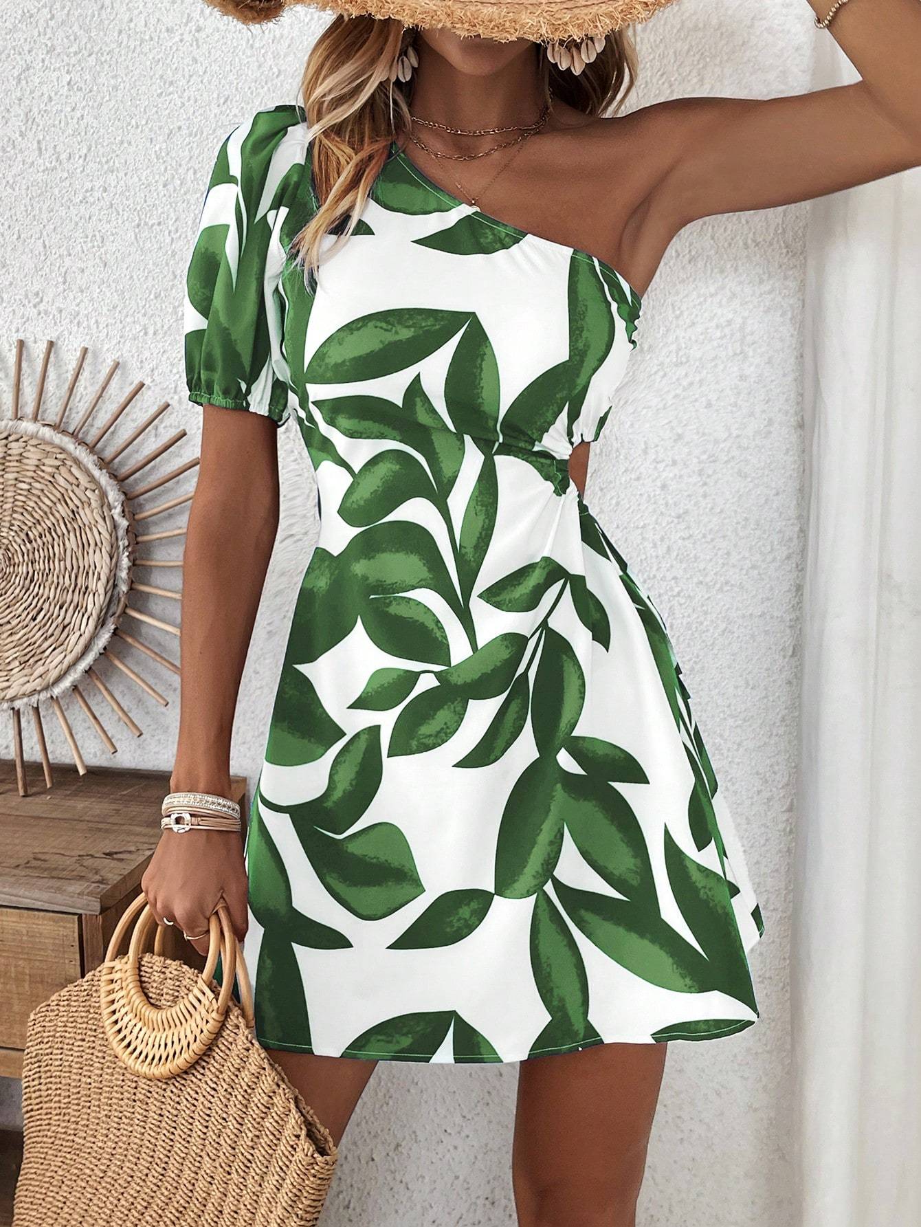 Puff Sleeve Dress For Summer Vacation For New Year Clothes Vacation Beach Outfits Women - BabynBeauty