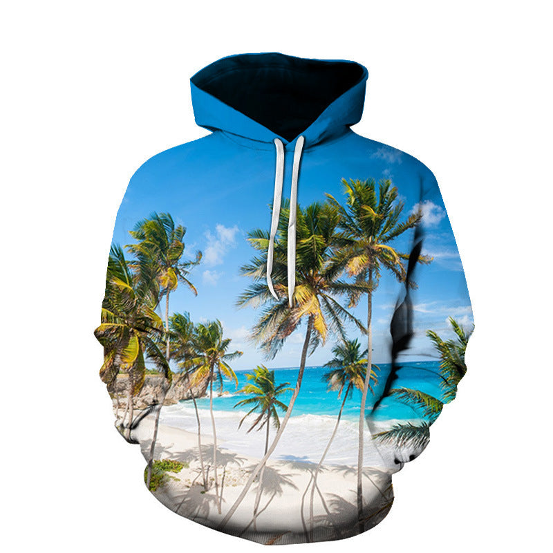 Beach Maple Leaf Couples Sport Sweaters Men And Women Casual Hoodies - BabynBeauty