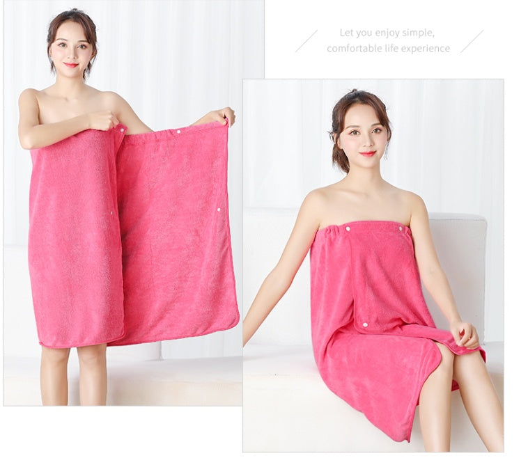 Open Button Bath Skirt Women Tube Top Bath Towel Can Wear Nightdress