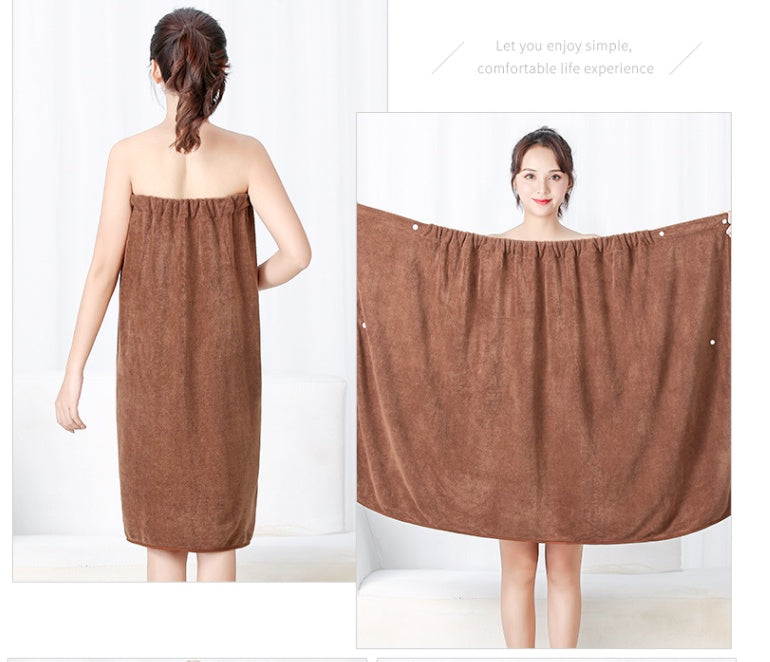 Open Button Bath Skirt Women Tube Top Bath Towel Can Wear Nightdress