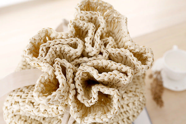 College Style Handmade Crocheted Backpack, Straw Woven Bag, Woven Bag, Leisure Female Bag