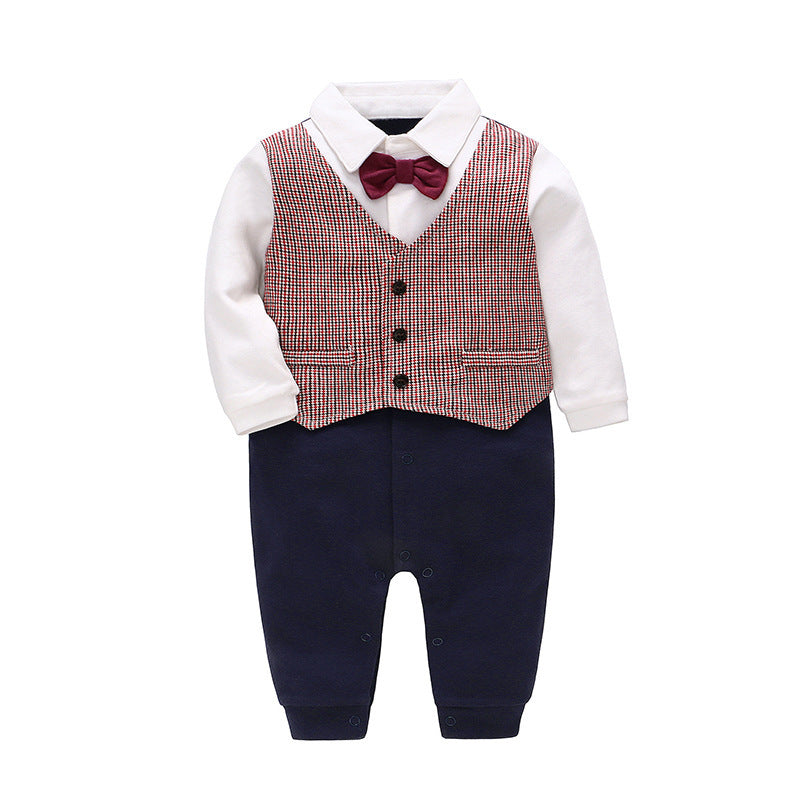 Newborn Clothes Baby Full Moon One Year Old Gentleman Romper