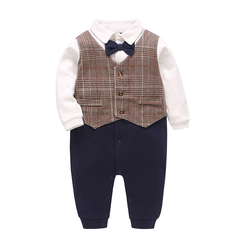 Newborn Clothes Baby Full Moon One Year Old Gentleman Romper