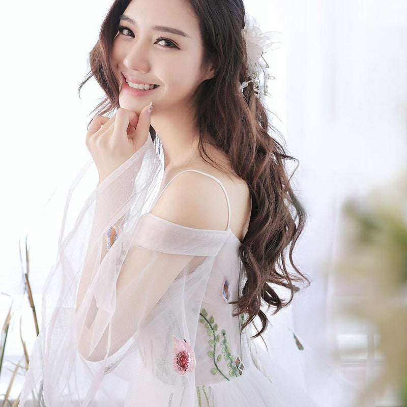 Retro Bridal Gown Super Fairy Bride Tailed Out Yarn Light Wedding Dress - BabynBeauty