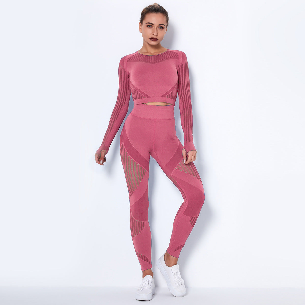 Seamless Knitted Absorbent Yoga Long-Sleeved Suit Yoga Wearsuit - BabynBeauty