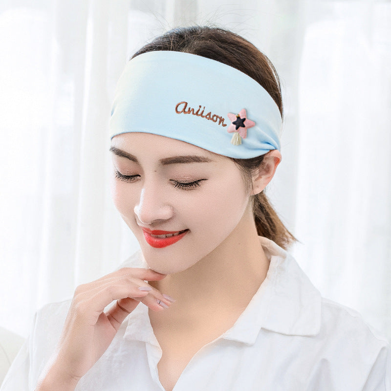 Baby Cap Five Pointed Star Maternity Cap Face Wash Make Up Hair Band Baby Hood