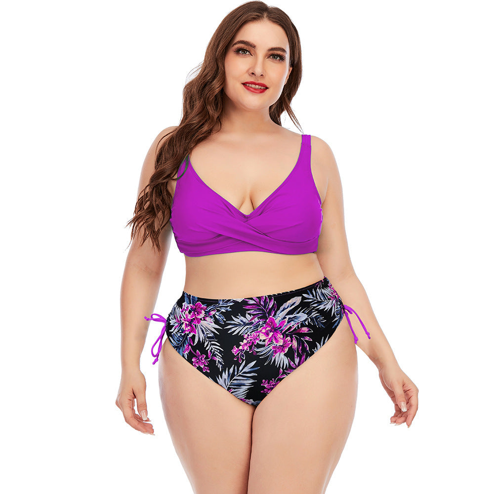 Custom European And American Women Sexy Split Plus Size Two Piece Swimwear - BabynBeauty
