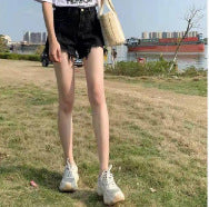 Fashionable And Simple Side Slit Denim Skirt - BabynBeauty