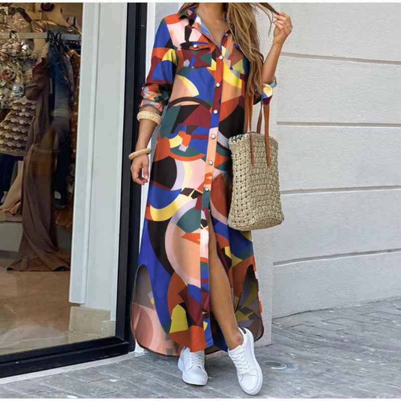 Fashion Women Sexy Shirt Long Skirt Dress
