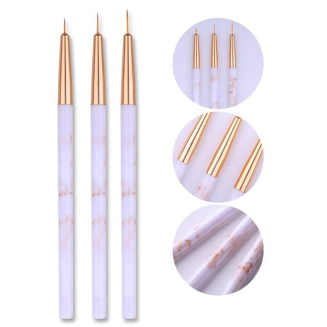 3Pcs/Set UV Gel Nail Liner Brush Acrylic