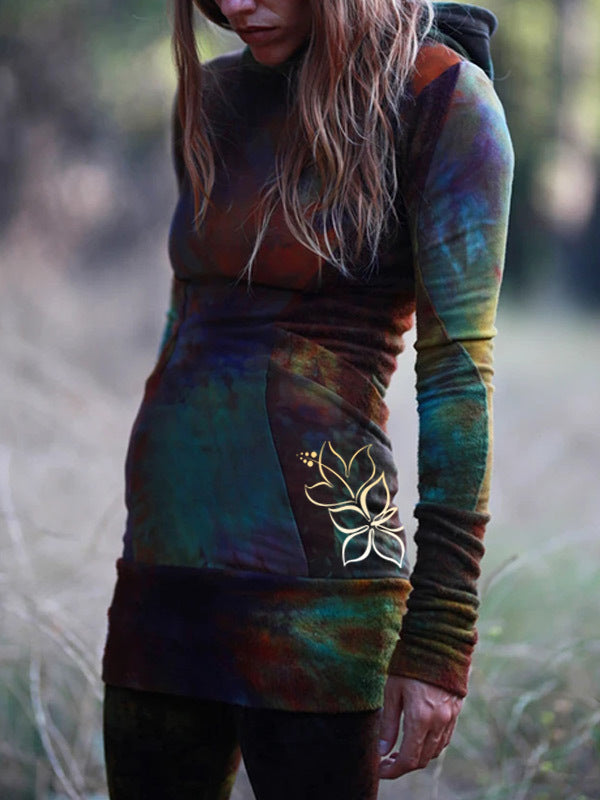 Tie-dye printed loose T-shirt