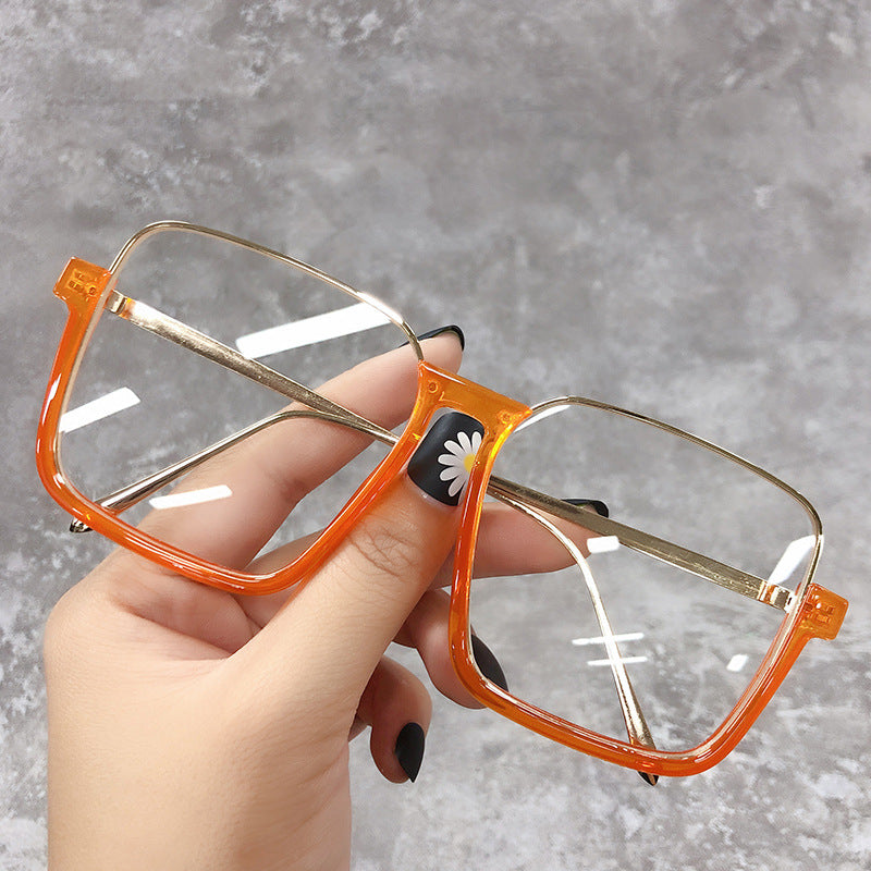 Women's Alloy Plastic Lower Semi-rimless Slimming Sun Glasses