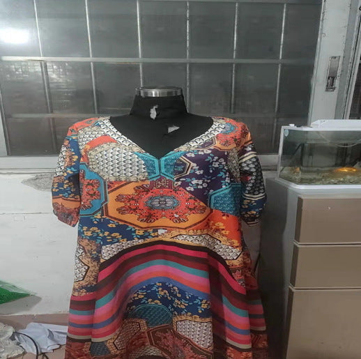 Women's Fashion Extra Long Ethnic Style Dress