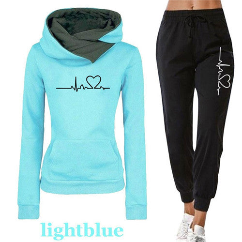 Women Tracksuit Pullovers Hoodies and Black Pants Autumn - BabynBeauty