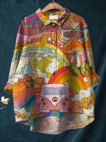 Casual Long Sleeve Shirt Print