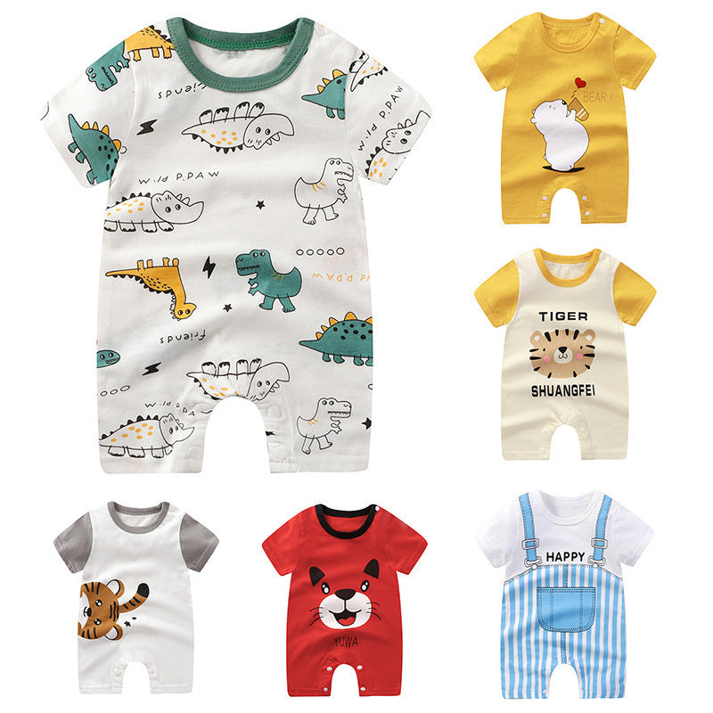 Baby Jumpsuit Purified Cotton Thin Short Sleeve Newborn Rompers