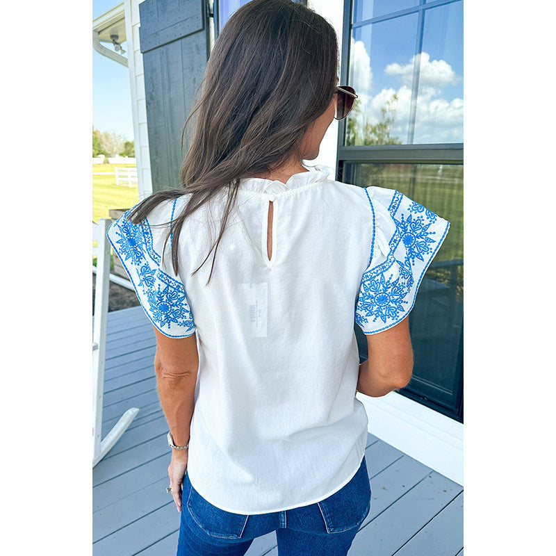 Summer Women's Special-interest Design Chiffon Shirt Short-sleeved Top