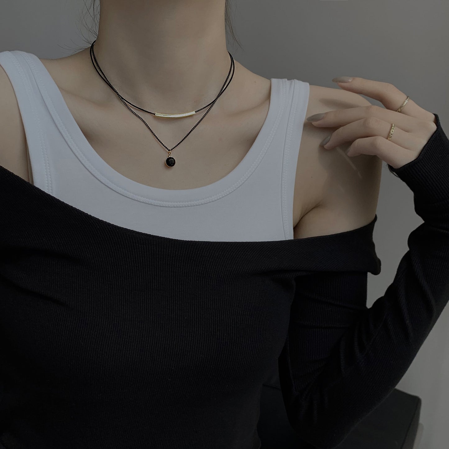 Clavicle Chain Black Dark European And American Style Female