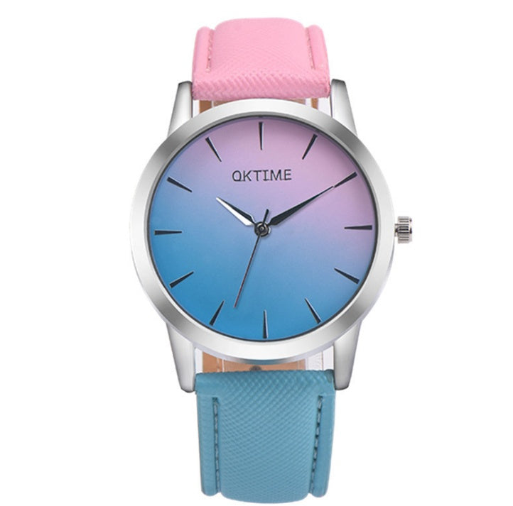 Fashion Casual Retro Rainbow Design Watch Women Analog Quartz Wristwatches Clock Elegant Lady Wristwatch Woman Time