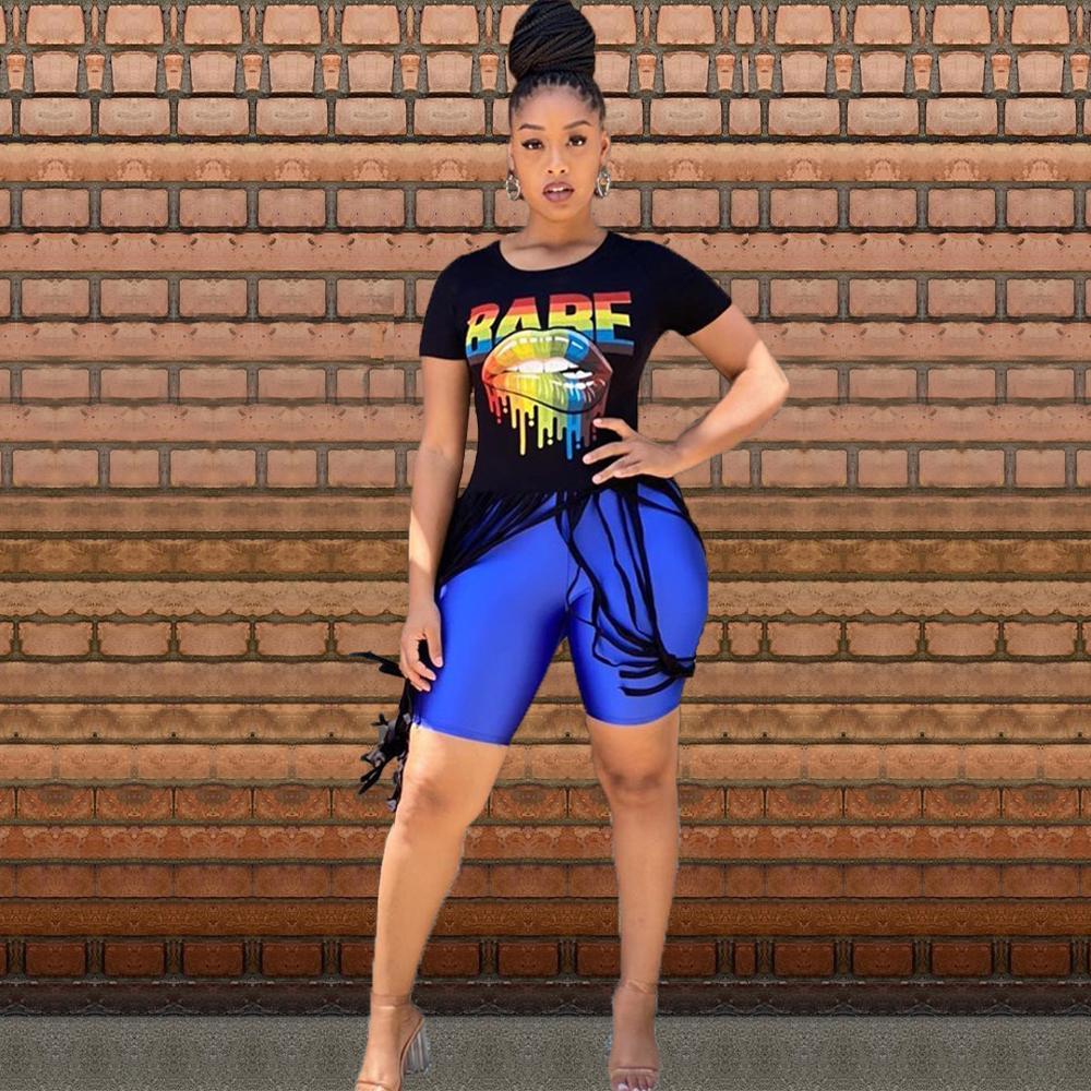 Fashion printed tassel T-shirt