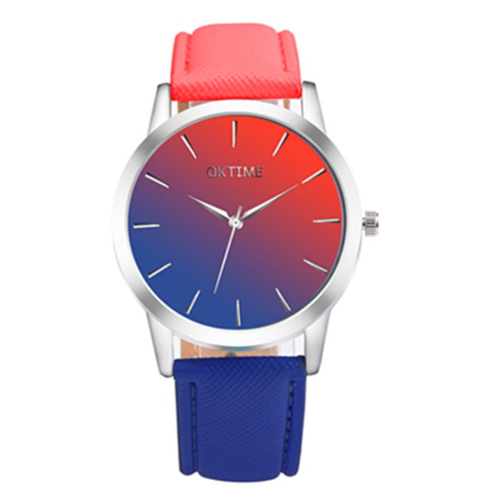 Fashion Casual Retro Rainbow Design Watch Women Analog Quartz Wristwatches Clock Elegant Lady Wristwatch Woman Time