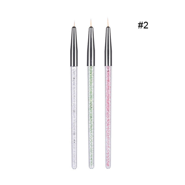 3Pcs/Set UV Gel Nail Liner Brush Acrylic