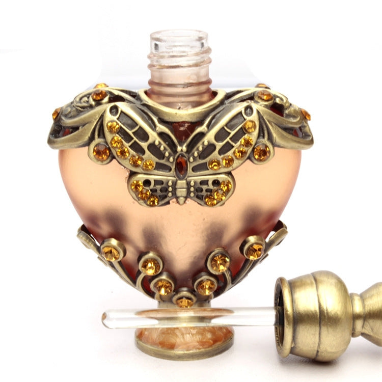 Heart-shaped Inlaid Ornamental Stone Middle East Perfume Bottle