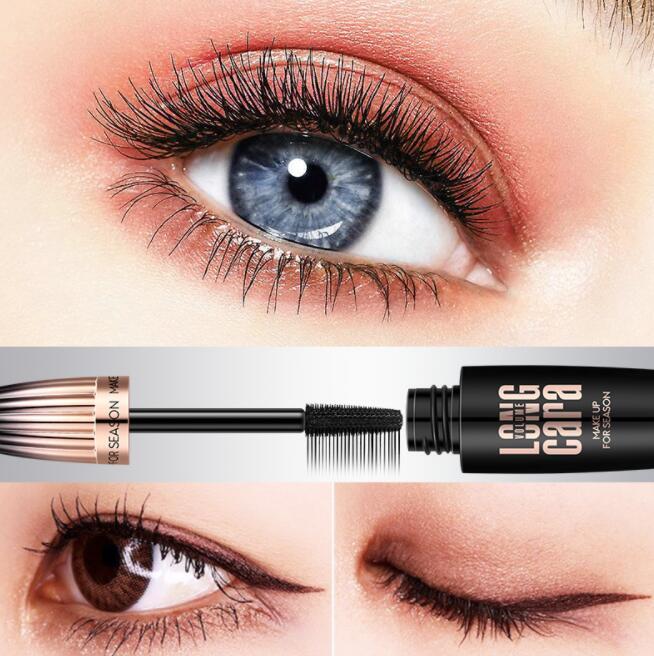 Makeup Eyelash Mascara Eye Lashes Makeup 4D Silk Fiber Lash Mascara New Long Curling Black Waterproof Fiber Mascara - BabynBeauty