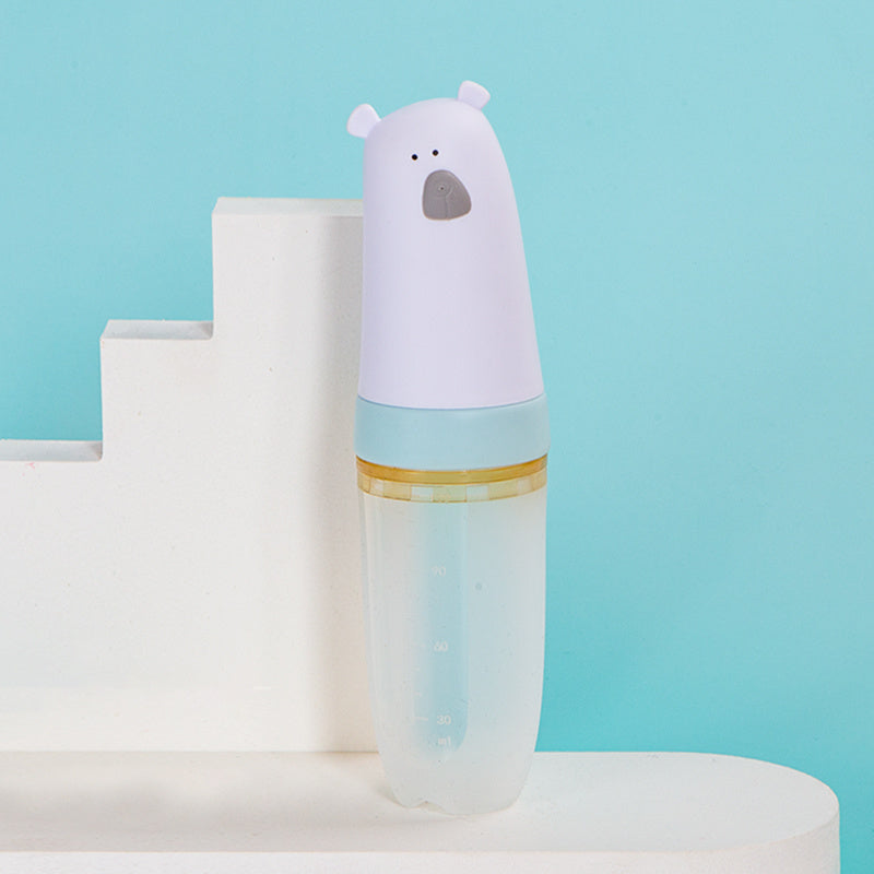 Baby Rice Cereal Spoon Soft Silicone Squeeze Rice Noodle Bottle Feeding Baby Confused Spoon Food Supplement Artifact Tool - BabynBeauty