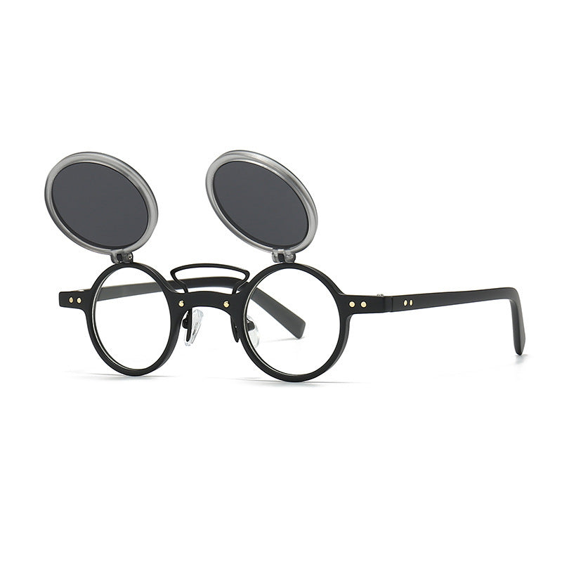Sun Glasses Round Beige Frame