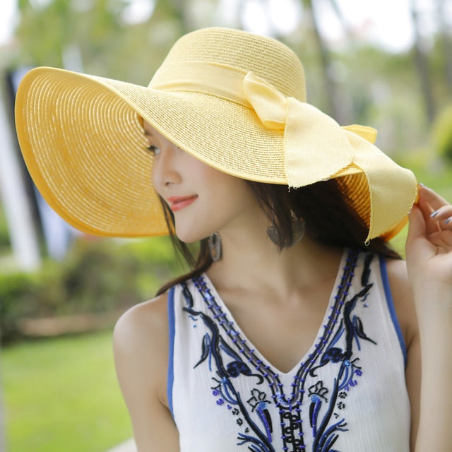 Beach sun protection straw hat - BabynBeauty