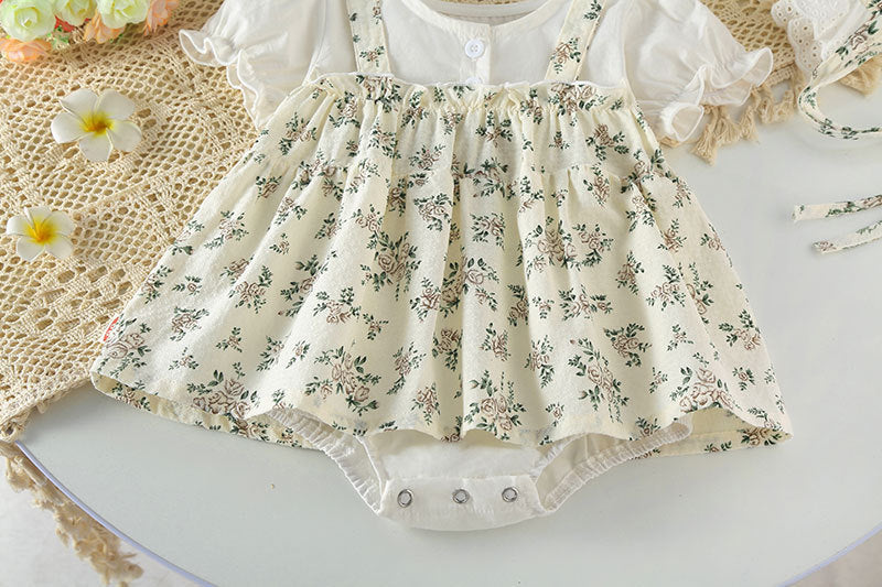 Clothes For Babies Summer Princess Super Cute Thin Bodysuit Printed Short Sleeve Internet Celebrity Romper