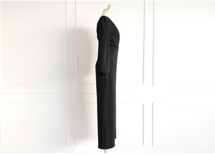 V-neck Slim-fit Temperament Jumpsuit Women's Waist Slimming Professional Jumpsuit