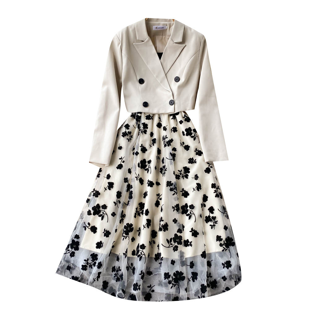 Short Suit Coat Women's Sling Dress Two-piece Set - BabynBeauty