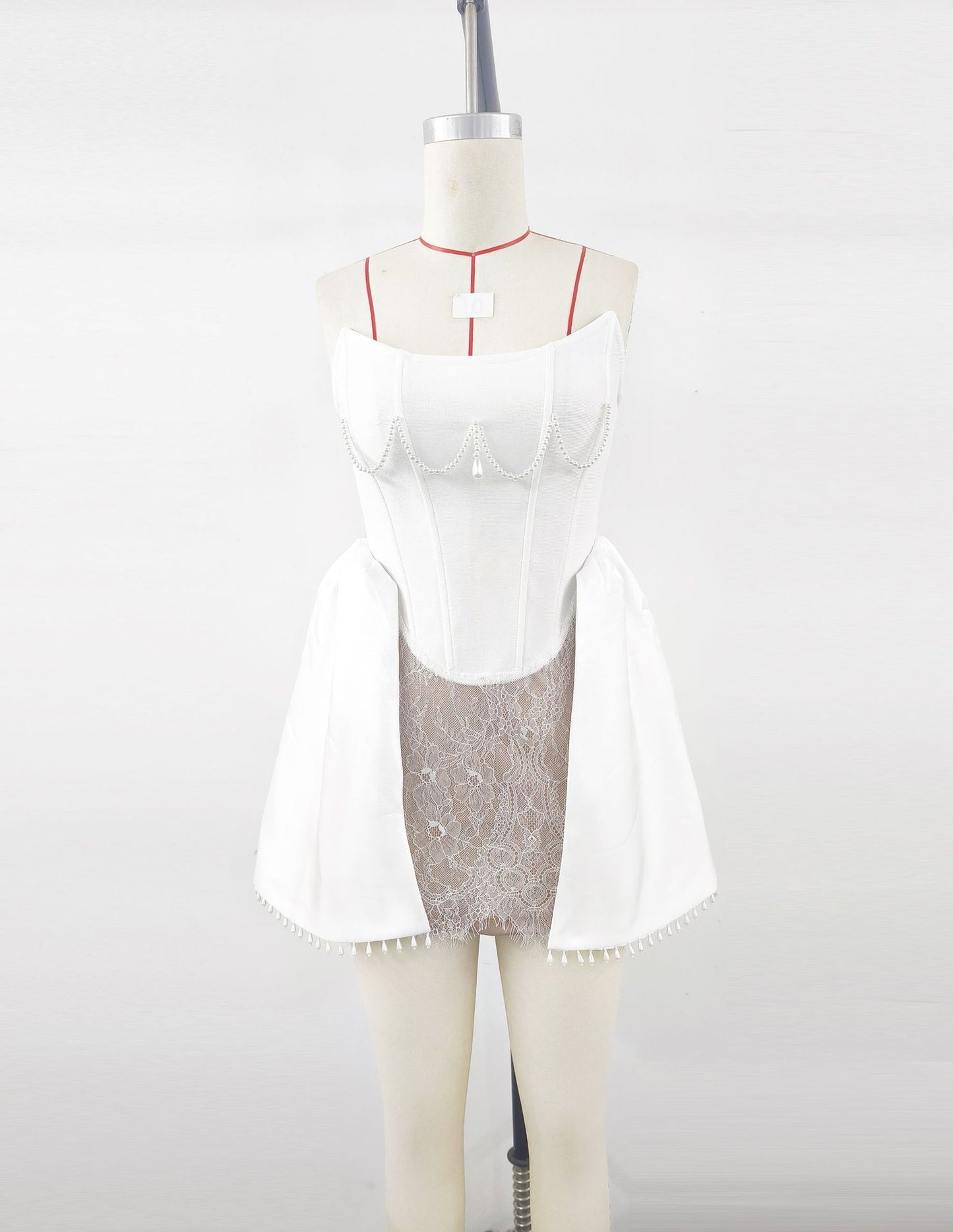 European And American Adult Ceremony Pearl Lace Bandage Dress Birthday Party - BabynBeauty