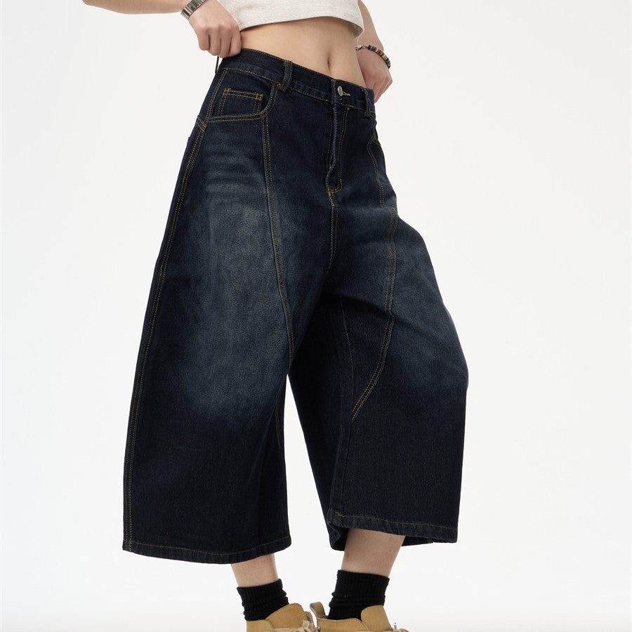 Spring American Retro Embroidered Back Jeans