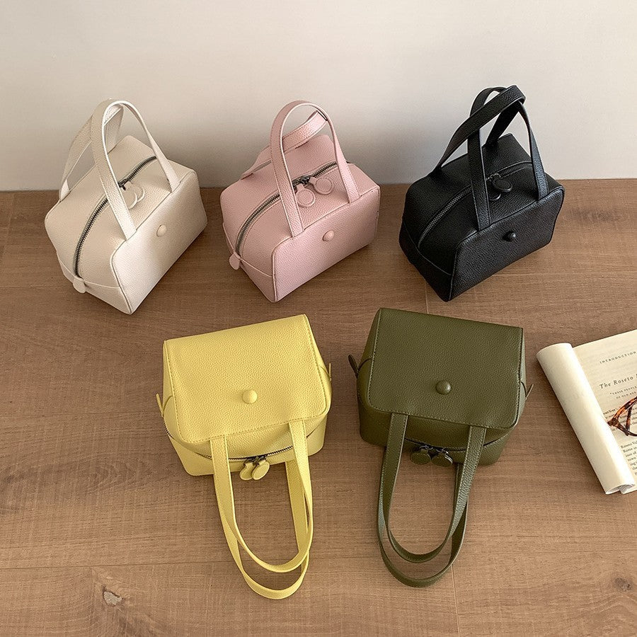 Small Square Shoulder Bag Women Simple Frosted Handbag