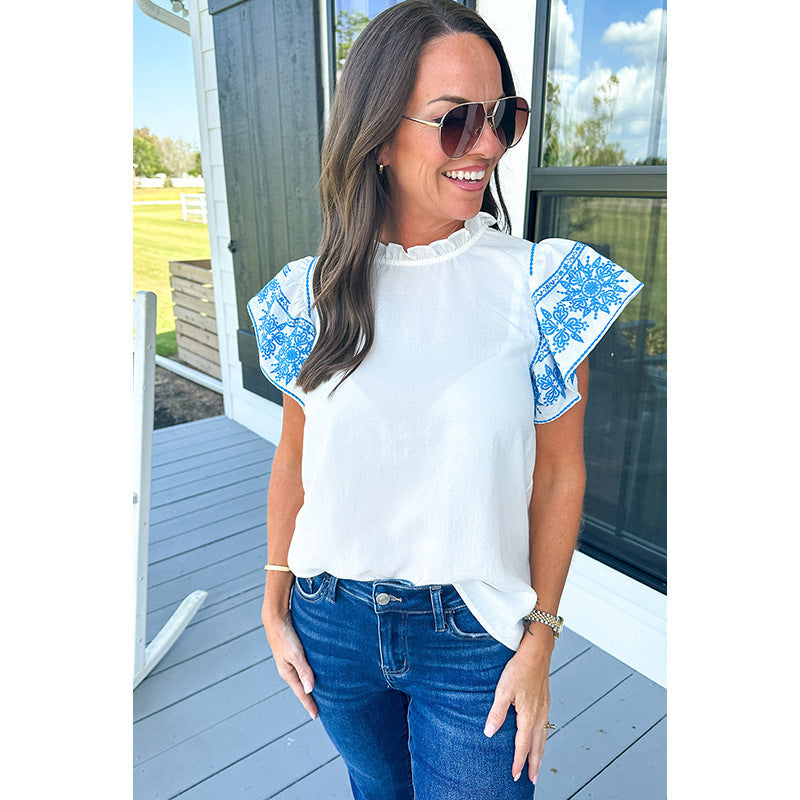 Summer Women's Special-interest Design Chiffon Shirt Short-sleeved Top