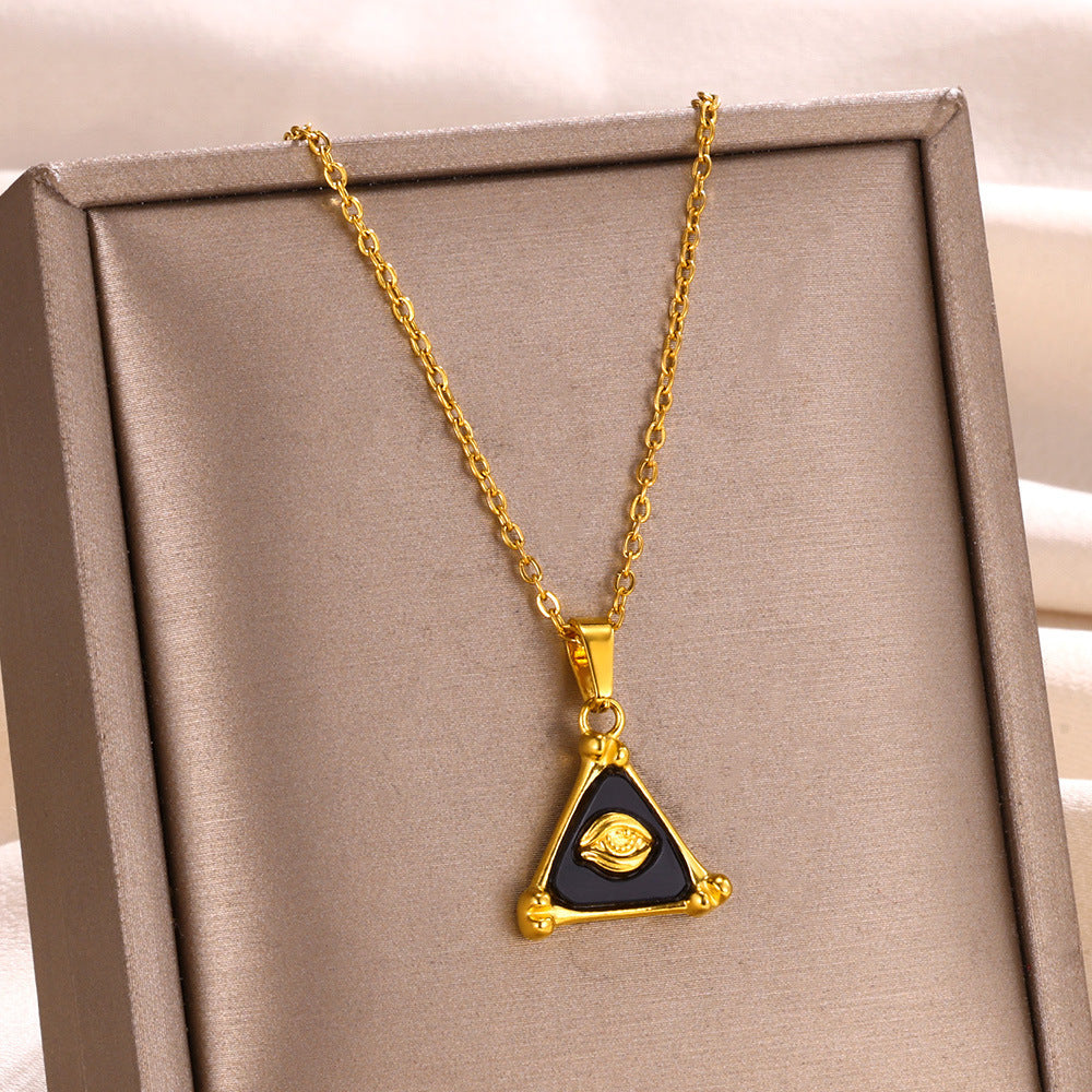 Fashion Triangle 18K Gold Stainless Steel Necklace