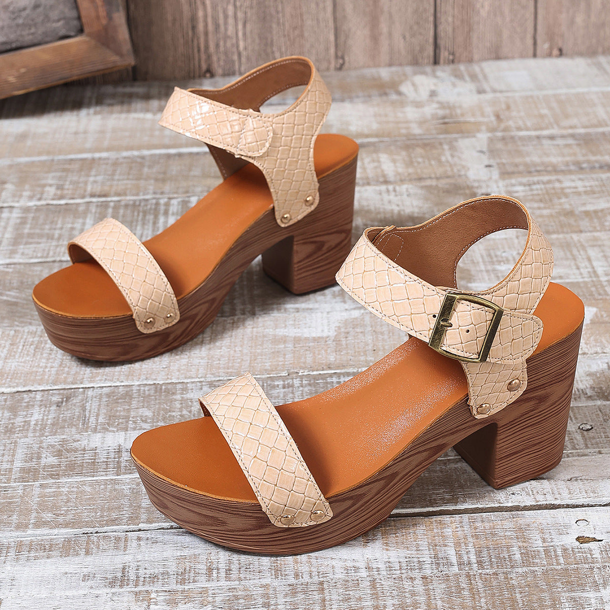 Women's High-heeled Sandals Strap Peep Toe Sandals