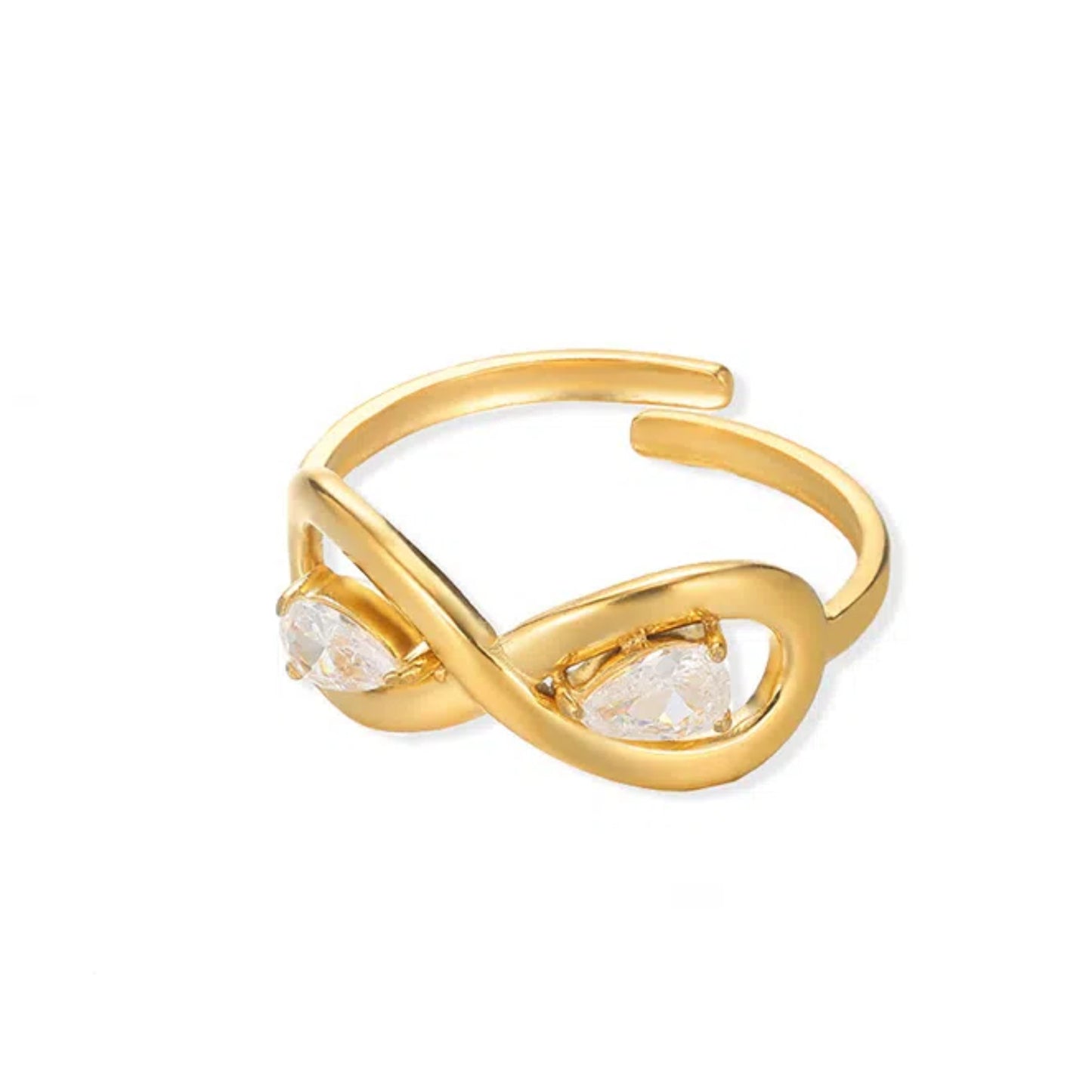 Stainless Steel Golden Pearl Ring Shaped Exaggerated