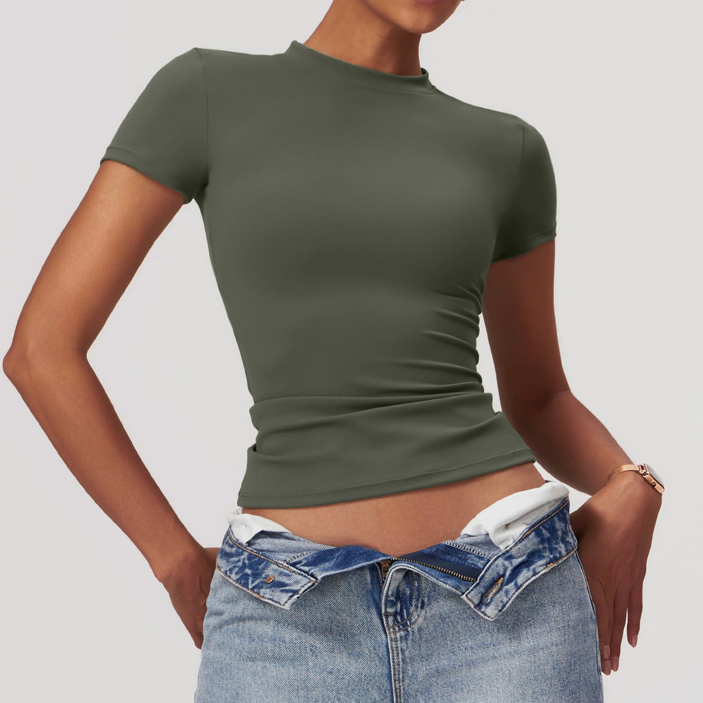 Spring T-shirt, Quick Drying Women's Yoga Suit, Short Sleeved Fitness Top, Running Exercise