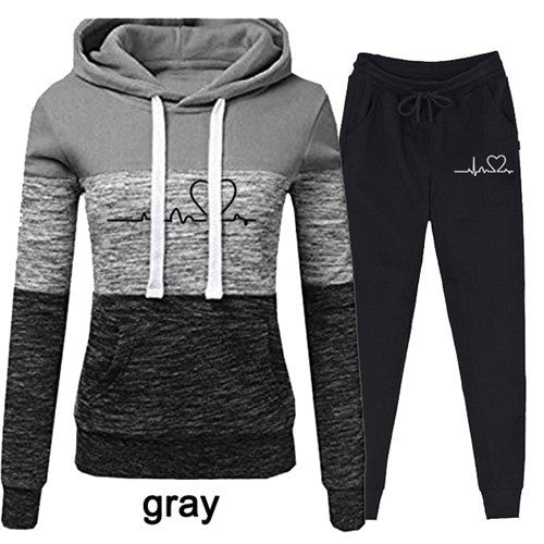 Casual Trackskuit Women Two Piece Set Suit Female Hoodies - BabynBeauty