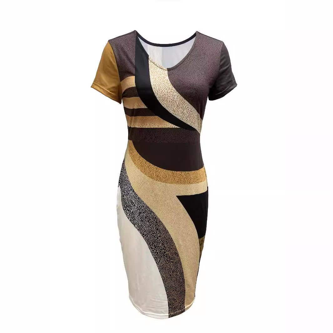 OL Commuter Phoenix Sheath Long Dress Short Sleeve